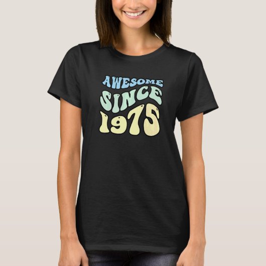 Awesome Since 1975 Vintage Retro Birthday   Tシャツ (正面)