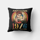 Awesome Since 1976 50th Women's Birthday Retro  クッション (裏面)