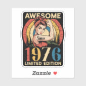 Awesome Since 1976 50th Women's Birthday Retro  シール (シート)