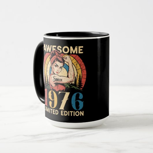 Awesome Since 1976 50th Women's Birthday Retro  マグカップ (正面左)