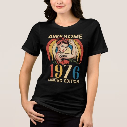 Awesome Since 1976 50th Women's Birthday Vintage   トライブレンドＴシャツ (正面)