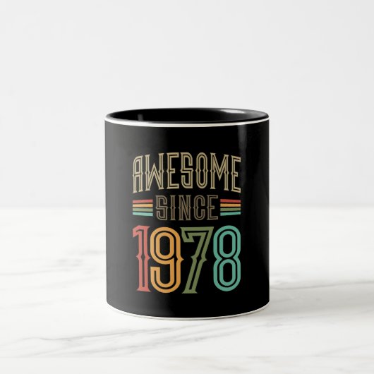 Awesome Since 1978 44th Birthday Funny Retro ツートーンマグカップ (中央)