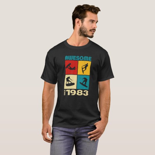Awesome since 1983 Wakeboard lifestyle  1 Tシャツ (正面フル)