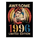 Awesome Since 1996 Retro 30th Women's Birthday ポスター (正面)