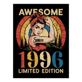 Awesome Since 1996 Retro 30th Women's Birthday ポスター