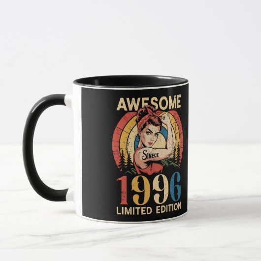 Awesome Since 1996 Retro 30th Women's Birthday マグカップ (左)