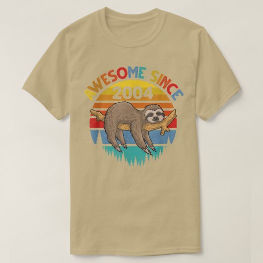 Awesome Since 2004 Sloth Birthday 18 Years Old Bir Tシャツ (デザイン正面)