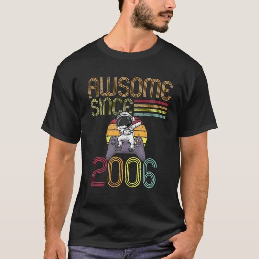 Awesome Since 2006 16Th Birthday Retro Gaming Dabb Tシャツ (正面)