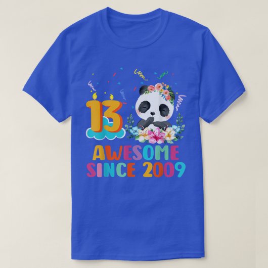 Awesome since 2009 13th Birthday 13 Year Old Panda Tシャツ (デザイン正面)