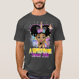 Awesome Since 2010 Black Girl 12th Birthday Afro U Tシャツ