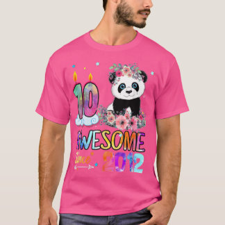 Awesome since 2012 10th Birthday 10 Year Old Panda Tシャツ