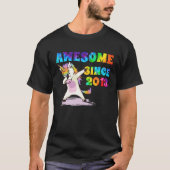 Awesome Since 2013 Dabbing Unicorn Tie Dye Age Tシャツ (正面)