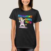Awesome Since 2013 Dabbing Unicorn Tie Dye Age Tシャツ (正面)