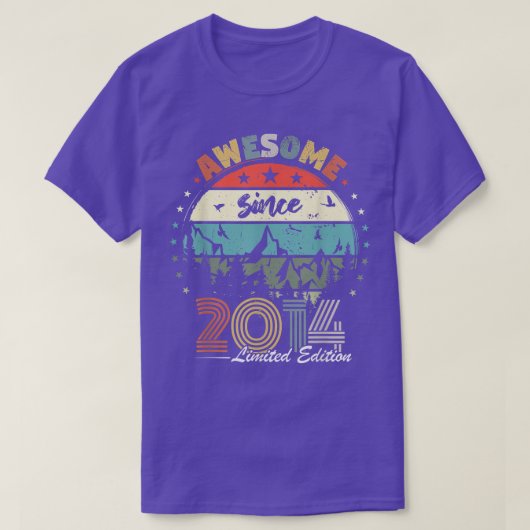 Awesome Since 2014 8th Birthday Boy Girl 8 Years  Tシャツ (デザイン正面)