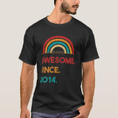 Awesome Since 2014 8Th Birthday Rainbow Gifts Born Tシャツ (正面)