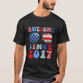 Awesome Since 2017 6 Years 4Th Of July Tシャツ (正面)
