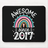 Awesome Since 2017 8th Birthday Rainbow Born In 20 マウスパッド (正面)