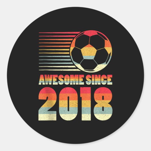 Awesome Since 2018 Soccer 8th Birthday Tank Top  ラウンドシール (正面)