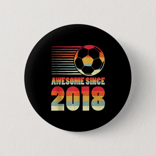 Awesome Since 2018 Soccer 8th Birthday Tank Top  缶バッジ (正面)