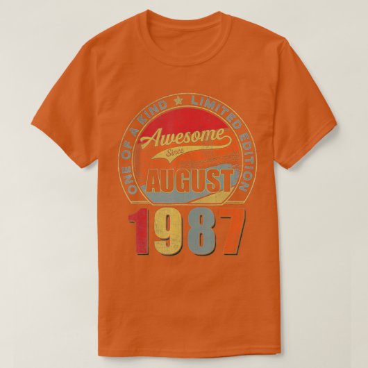 Awesome Since August 1987 35 Years Old 35th Birthd Tシャツ (デザイン正面)