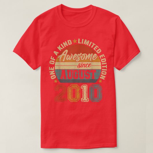 Awesome Since August 2010 12th Birthday 12 Years O Tシャツ (デザイン正面)