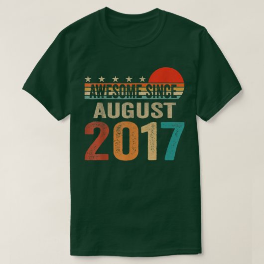 Awesome Since August 2017 5 Years Old 5th Birthday Tシャツ (デザイン正面)