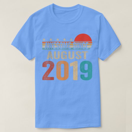 Awesome Since August 2019 3 Years Old 3rd Birthday Tシャツ (デザイン正面)