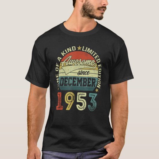 Awesome Since December 1953 69 Years Old Bday 69th Tシャツ (正面)