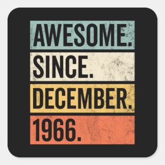 Awesome Since December 1966 Birthday スクエアシール