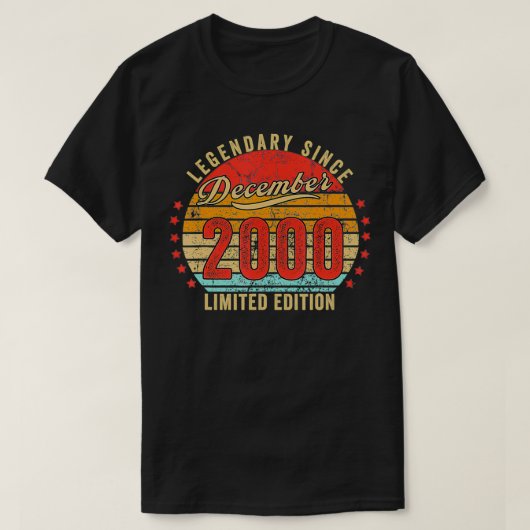 Awesome since December 2000 Vintage Retro Birthday Tシャツ (デザイン正面)