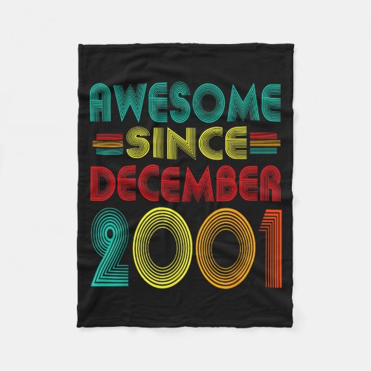Awesome Since December 2001 Years 24th Bday Funny  フリースブランケット (正面)