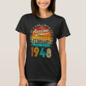 Awesome Since February 1948 75 Years Old 75th Birt Tシャツ (正面)