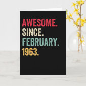 Awesome Since February 1963 Birthday カード (黄色い花)