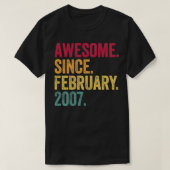 Awesome Since February 2007 15th Birthday Gift 15  Tシャツ (デザイン正面)