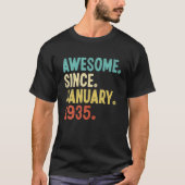 Awesome Since January 1935 87Th Birthday 87 Year O Tシャツ (正面)