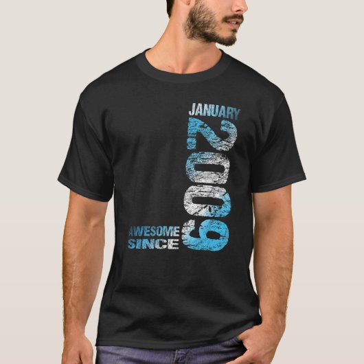 Awesome since January 2009 14th Birthday Born 2009 Tシャツ (正面)