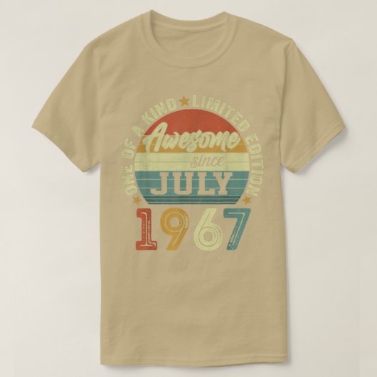 Awesome Since July 1967 55 Years Old 55th Birthday Tシャツ (デザイン正面)