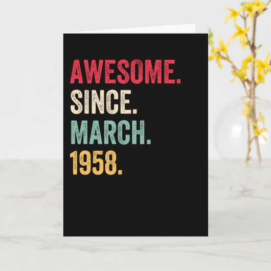 Awesome Since March 1958 Birthday カード (黄色い花)