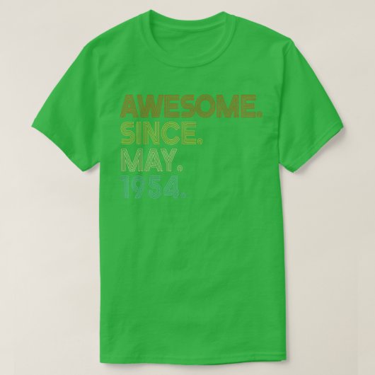 Awesome Since May 1954 Vintage 68th Birthday Tシャツ (デザイン正面)