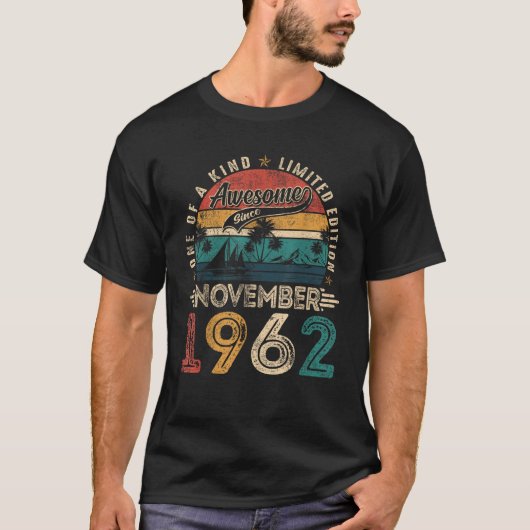 Awesome Since November 1962 63 Years Old 63rd Birt Tシャツ (正面)
