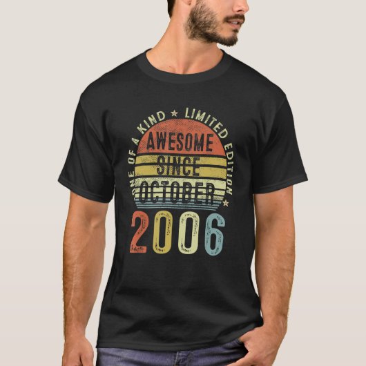 Awesome Since October 2006 16 Years Old 16th Birth Tシャツ (正面)