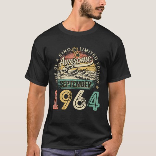 Awesome since September 1964 60 Years Old 60th Bir Tシャツ (正面)