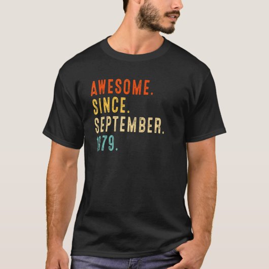Awesome Since September 1979 Vintage 43rd Birthday Tシャツ (正面)