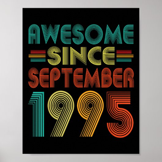Awesome Since September 1995 Years 30th Bday Funny ポスター (正面)