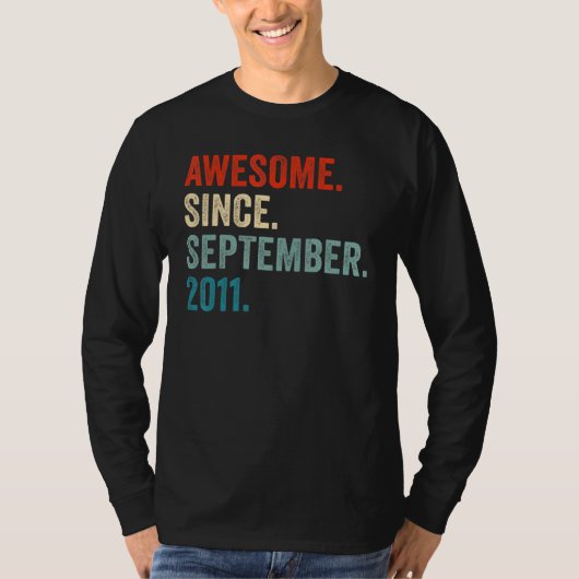 Awesome Since September 2011 11th Birthday 11 Year Tシャツ (正面)