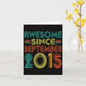 Awesome Since September 2015 Years 10th Bday Funny カード (黄色い花)