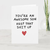 Awesome Son Funny Keep It Up Card カード (正面)