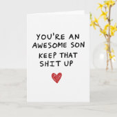 Awesome Son Funny Keep It Up Card カード (黄色い花)
