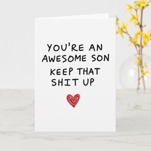 Awesome Son Funny Keep It Up Card カード (黄色い花)