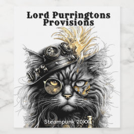 Awesome Steampunk Cat  ワインラベル
